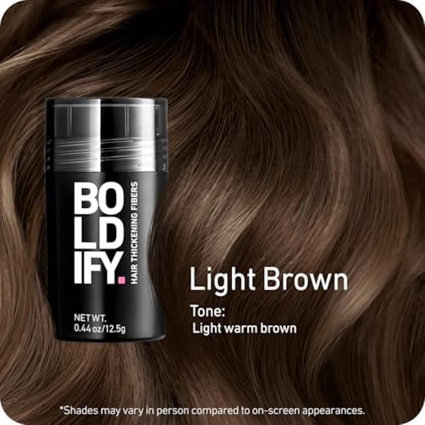 BOLDIFY Hair Fibers - Instantly Thicker & Fuller Hair for Thinning Hair - 12.5g | Light Brown - 14 Shades Available