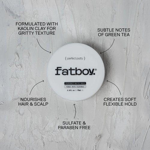 Fatboy Hair Perfect Putty - Medium Hold Kaolin Clay Styling Putty for Volume & Texture | 2.6 Oz