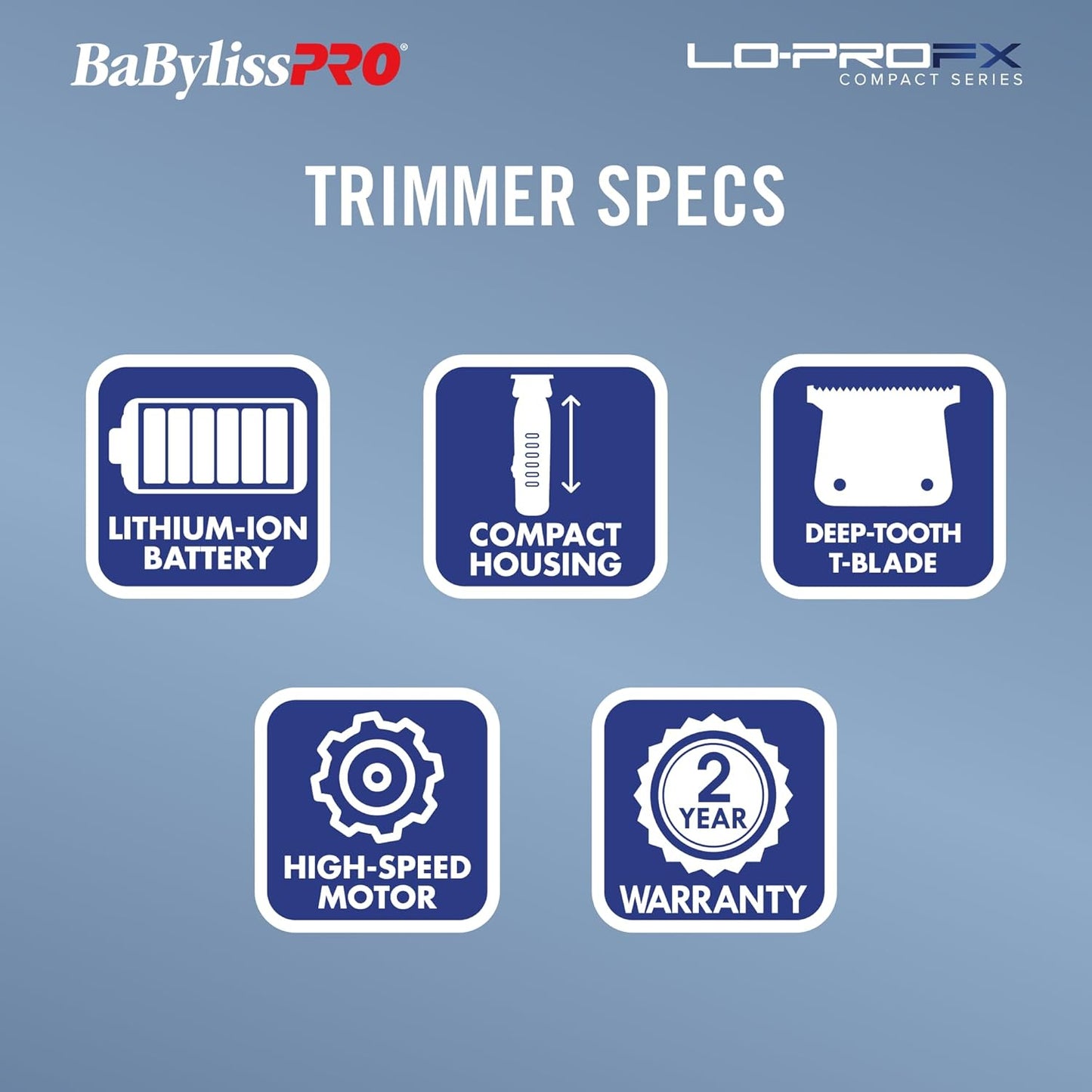 BaBylissPRO Hair Trimmer - High-Performance Compact LO-PROFX for Precision Grooming