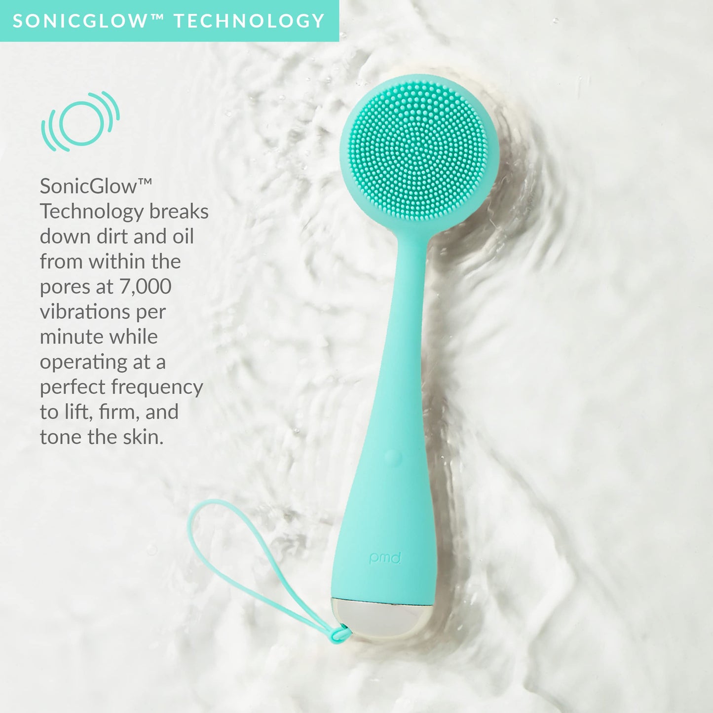 PMD Beauty Clean Body - Smart Body Cleansing Device with Silicone Brush & Three Interchangeable Attachments - Waterproof - SonicGlow Vibration - Cleanse,Exfoliate,& Massage Body