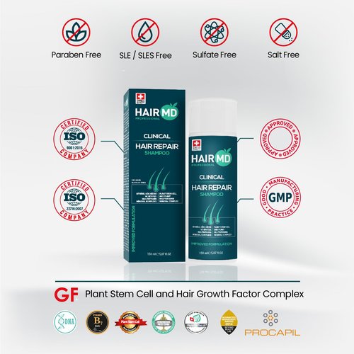 HairMD Transplant Clinical Repair Shampoo - 250ml Biotin Shampoo for Hair Growth - Advanced Regrowth Formula - Protects Post-Transplant Scalp - Reduces Itching and Redness - Prevents Hair Loss
