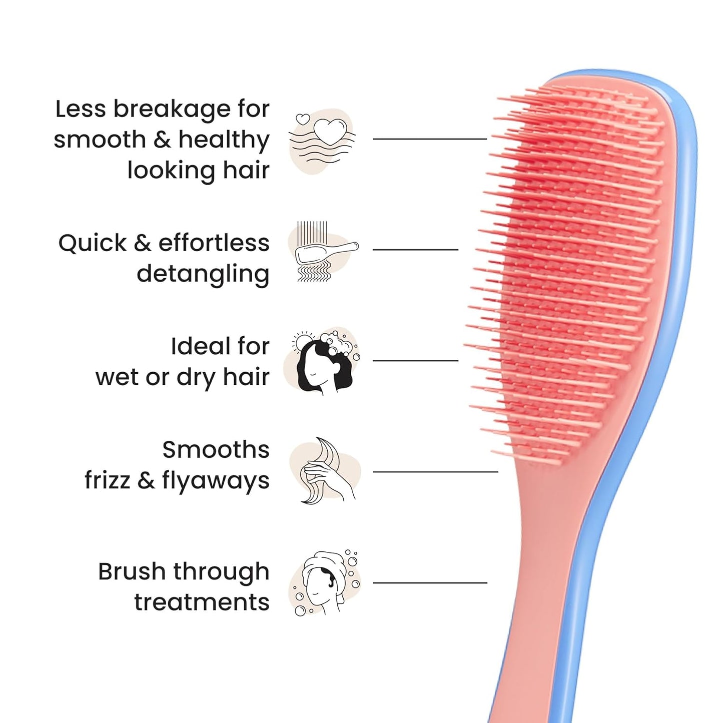 Tangle Teezer Ultimate Detangler Brush - Eliminate Knots & Reduce Breakage for Wet & Dry Hair | Apricot Blaze
