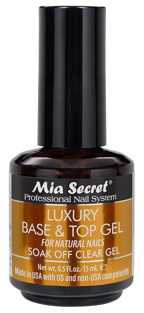 Mia Secret Clear Gel Polish - Luxury Base & Top Coat - High Gloss Finish - 15ml | Gelux Compatible