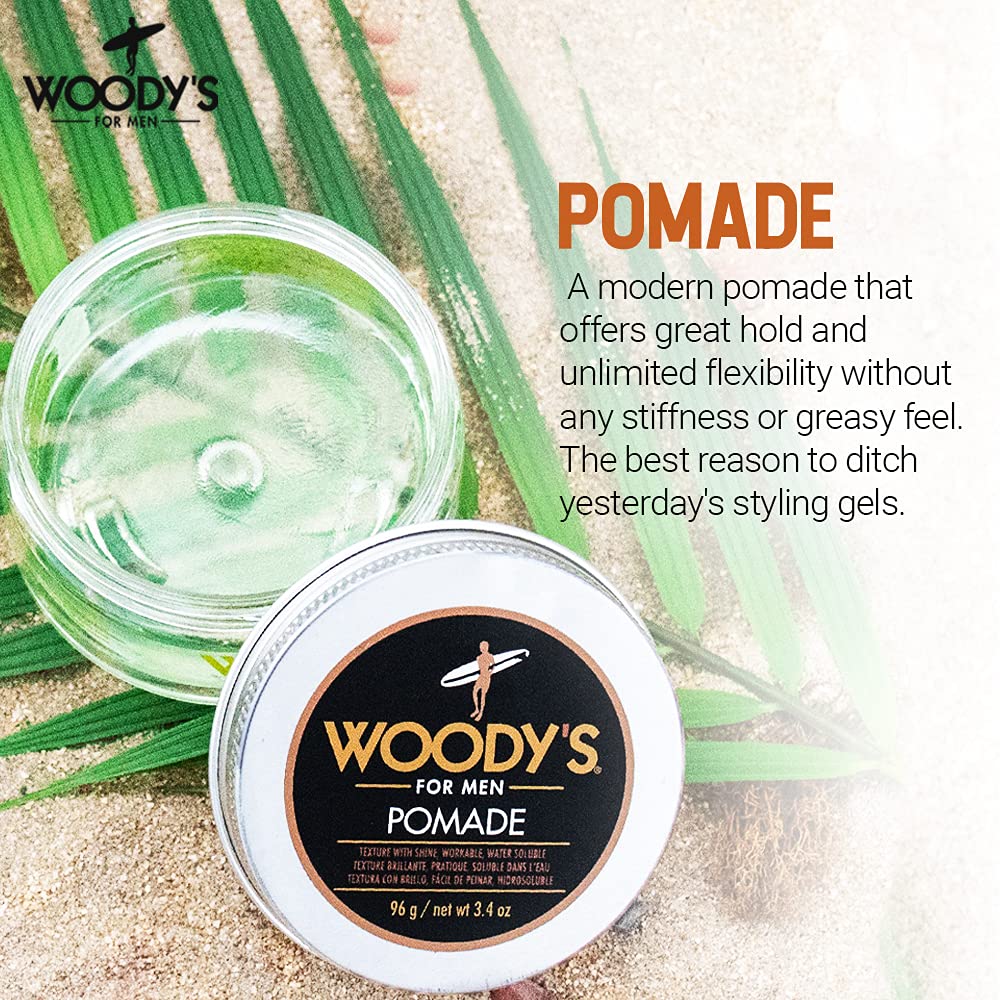 Woody's Hair Clay for Men – Matte Finish, Styling Pomade for Men Stronghold, Firm and Flexible Control, 3.4 oz. 2-Pack