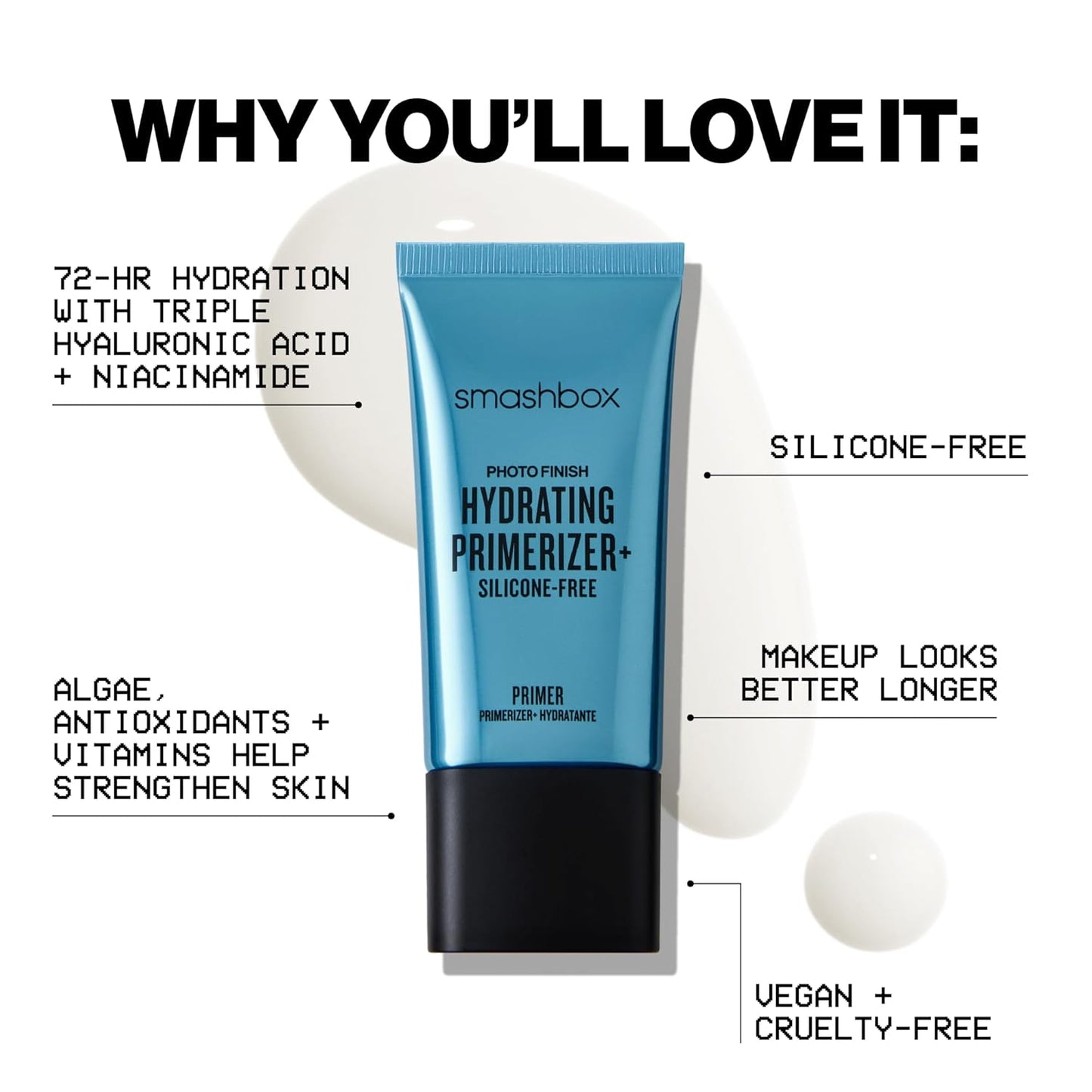 Smashbox Photo Finish Hydrating Primerizer - 72-Hour Hydration with Triple Hyaluronic Acid & Niacinamide