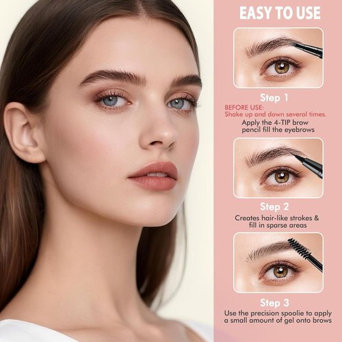 Regine Switzerland Eyebrow Pencil Kit - Waterproof Microblading Pen, Gel & Brush | Long-Lasting Blonde