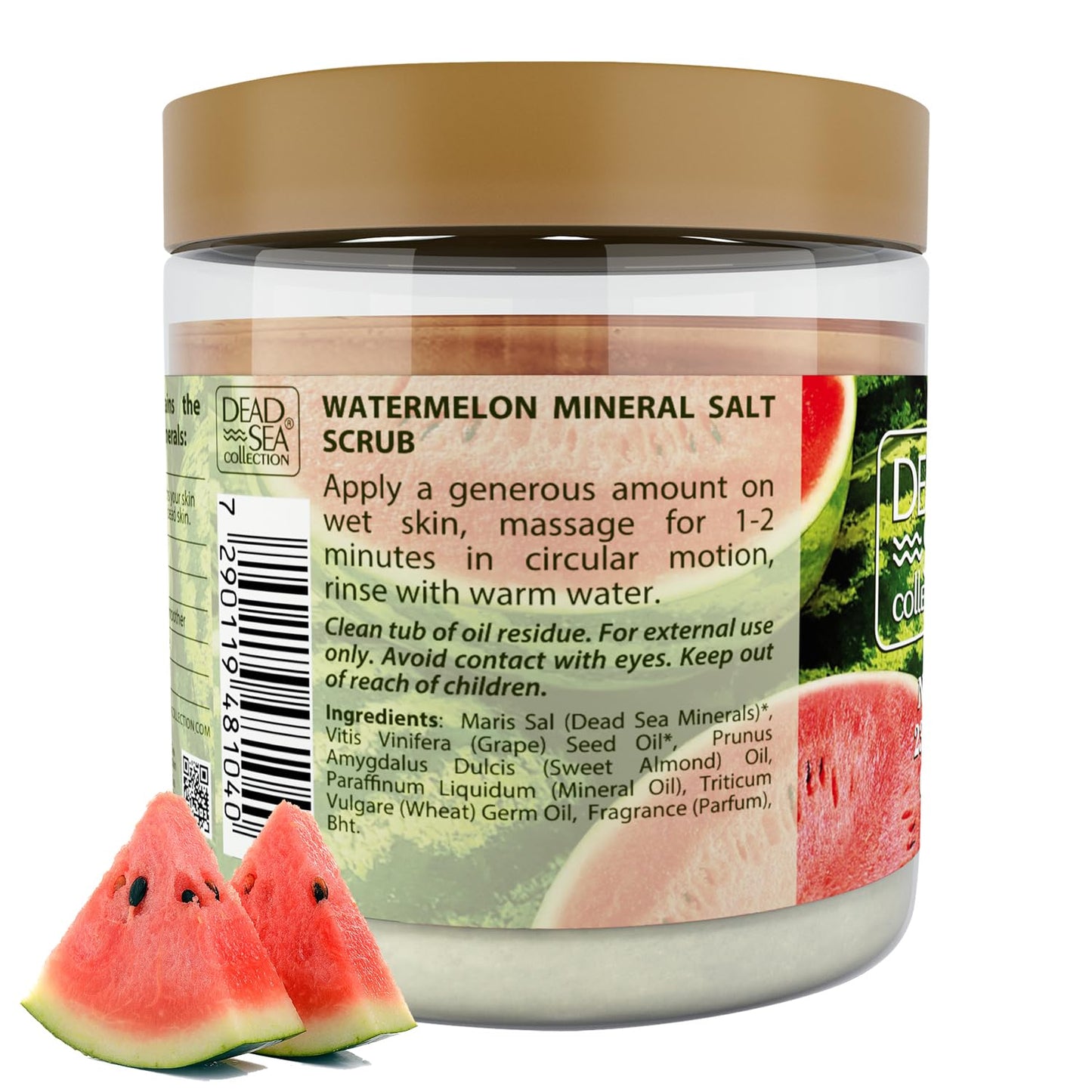 Dead Sea Collection Watermelon Salt Scrub – Exfoliating Body Scrub for Women – Moisturizing and Nourishing Skin – with Pure Oils and Dead Sea Minerals (23.28 Oz)