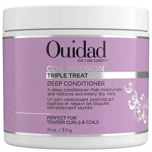 Ouidad Coil Infusion Triple Treat Deep Conditioner 11oz | Moisture Mask for 3C 4A 4B 4C Curly Coily Hair | Ceramide Repair with Black Castor, Avocado, Grapeseed Oils | Strength Care