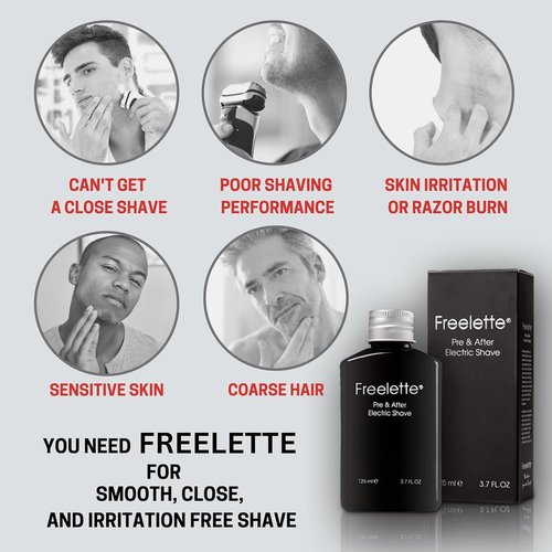 Freelette Pre Electric Shave After Shave Lotion - Cooling Balm for Smooth, Irritation-Free Shaving | Mint/Bergamot, 3.76 FL.OZ