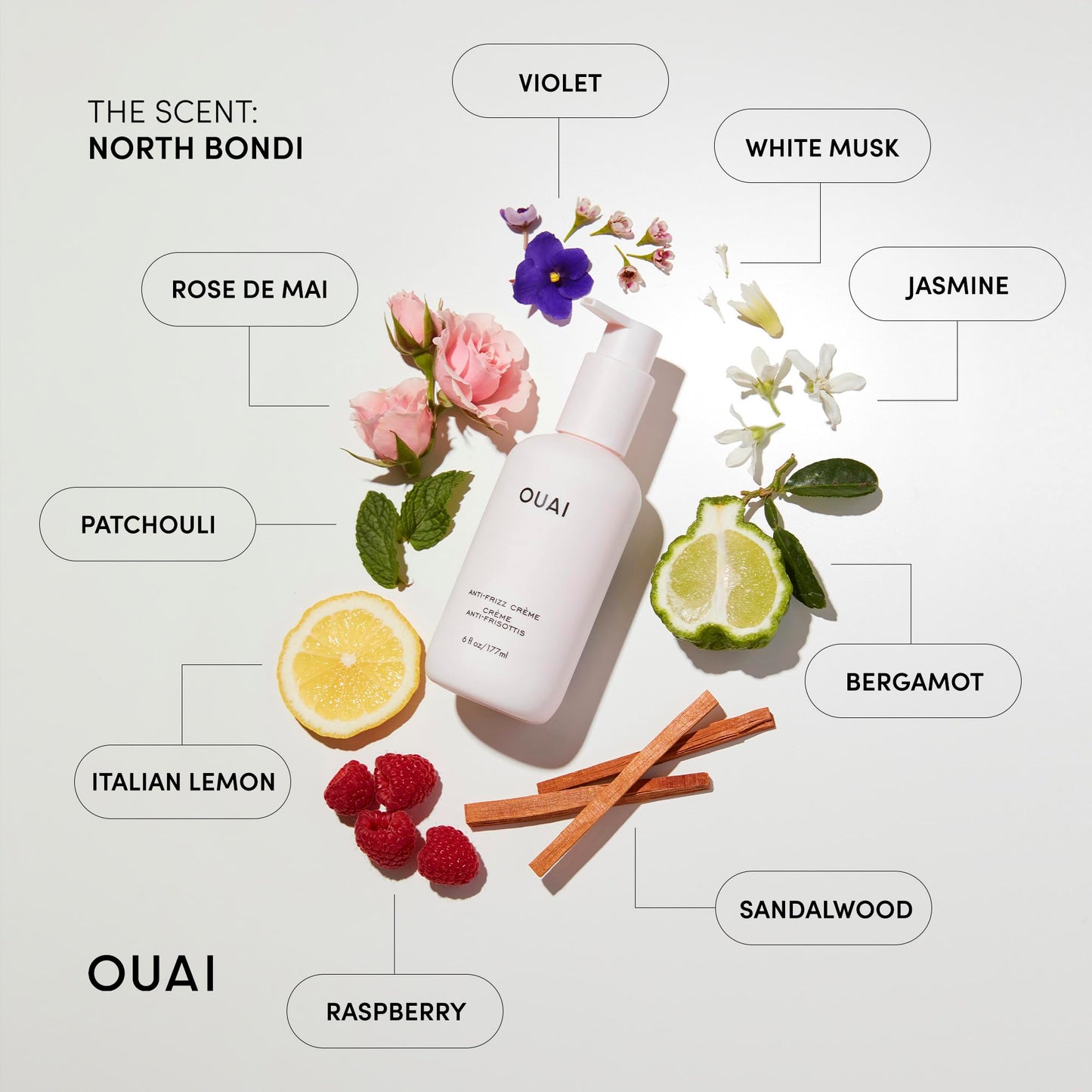 OUAI Anti Frizz Cream Travel Size - Moisturizing Hair Cream with Frizz Control & Heat Protection - Provides Hydration with Jackfruit & Beetroot Extract - Paraben, Phthalate & Sulfate Free (3 oz)