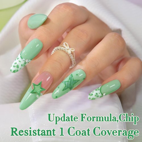 Double Rhythm 15ML Gel Nail Polish Pure Sheer Same Color Same Bottle Soak Off Gel Polish Art Manicure Salon DIY at Home for Women (Light Sage Green-A1773)
