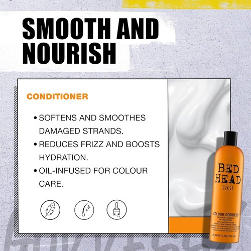 Bed Head by Tigi Color Goddess Conditioner - Nourishing Formula for Vibrant Hair | 25.36 Fl Oz