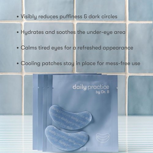 Dr. B Daily Practice Brighten & Hydrate Under Eye Patches - Cooling Hydrogel Masks for Dark Circles & Puffiness | 5 Pack