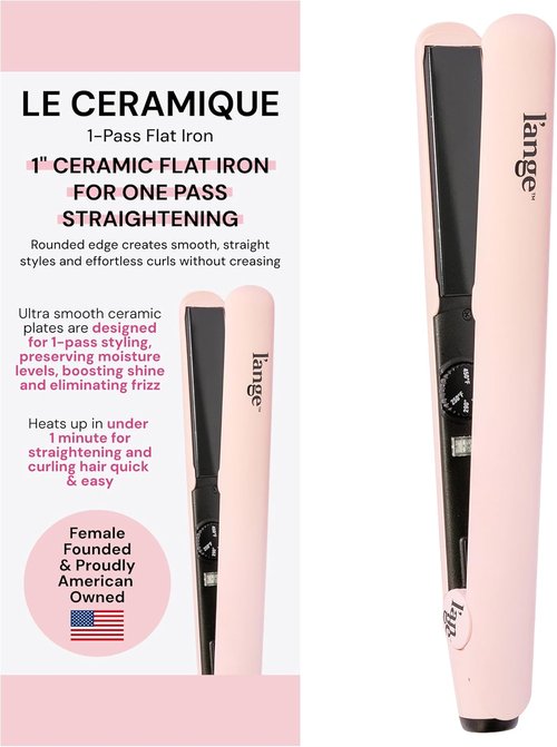 L'ANGE HAIR Le Ceramique Flat Iron Hair Straightener - Fast Heating Ceramic for Moisture & Shine | Blush