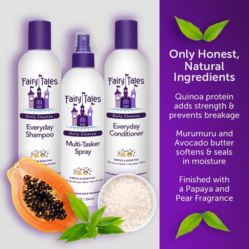 Fairy Tales Daily Cleanse Kids Shampoo - Gentle, Tangle-Free, Moisturizing Formula | Paraben-Free, 12 oz.
