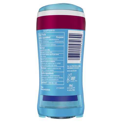 Secret Fresh Antiperspirant Deodorant for Women, 72hr Breathable Sweat & Odor Protection, Instant Freshness & Gentle, PH Balancing Minerals, Clear Gel, Refreshing Berry Scent, 2.6 oz (Pack of 2)