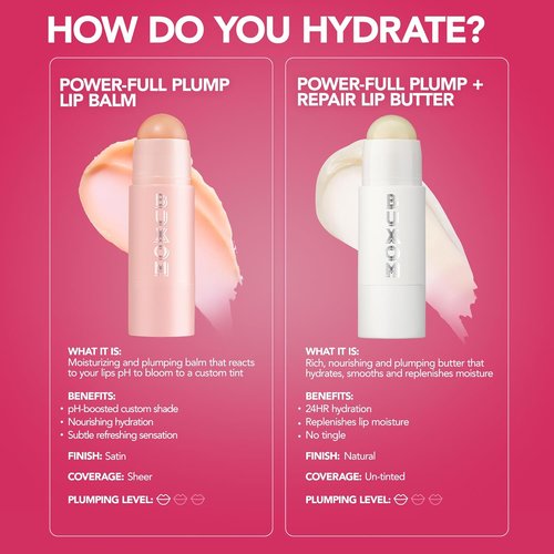 BUXOM Power-Full Plumping Lip Balm - Tinted Hydrating Lip Moisturizer with Peptides | Cruelty-Free