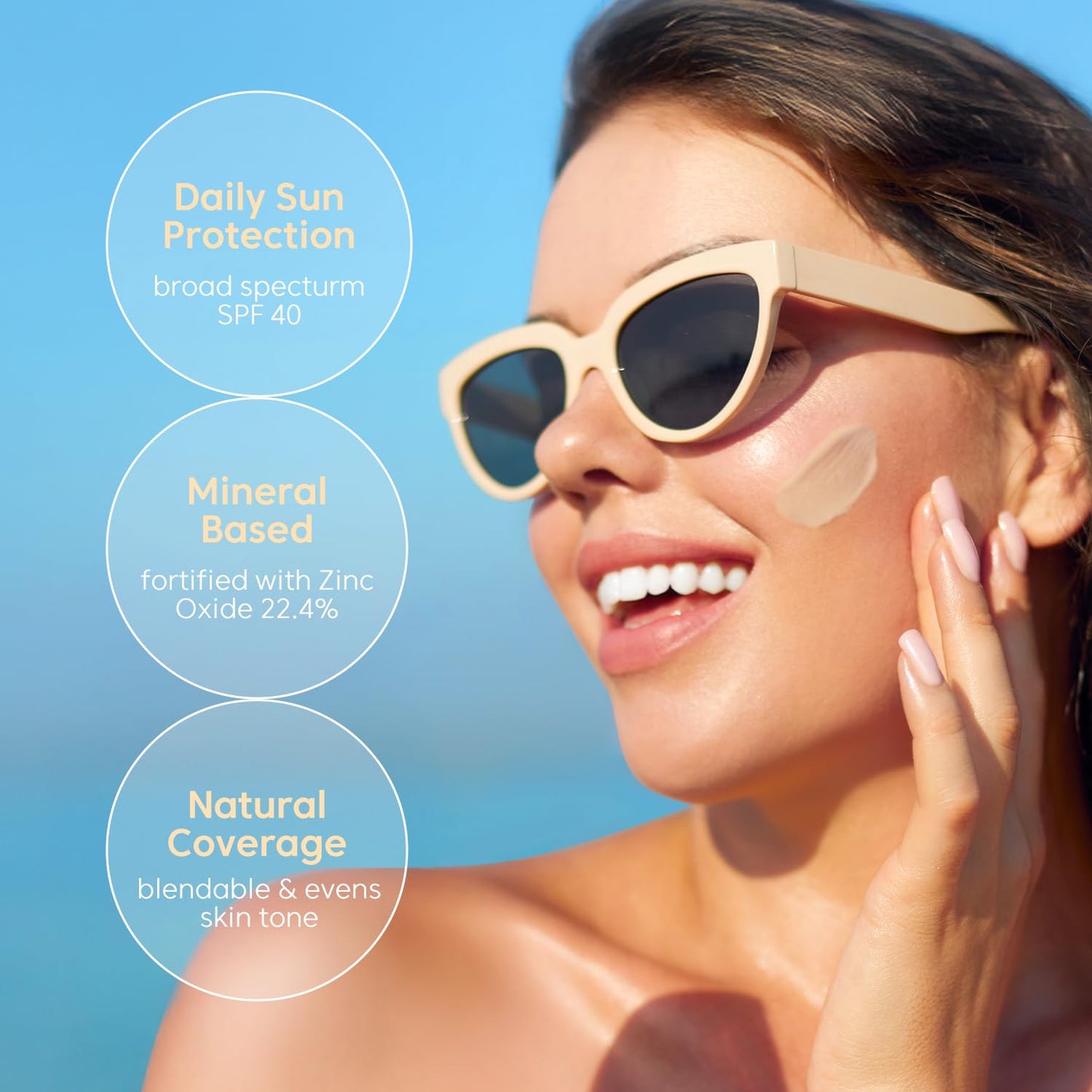 ThankYou Farmer Sun Project Rice Tinted Mineral Sunscreen SPF 40 - Korean Face Sunscreen with Zinc Oxide, No White Cast - 1.69 fl oz
