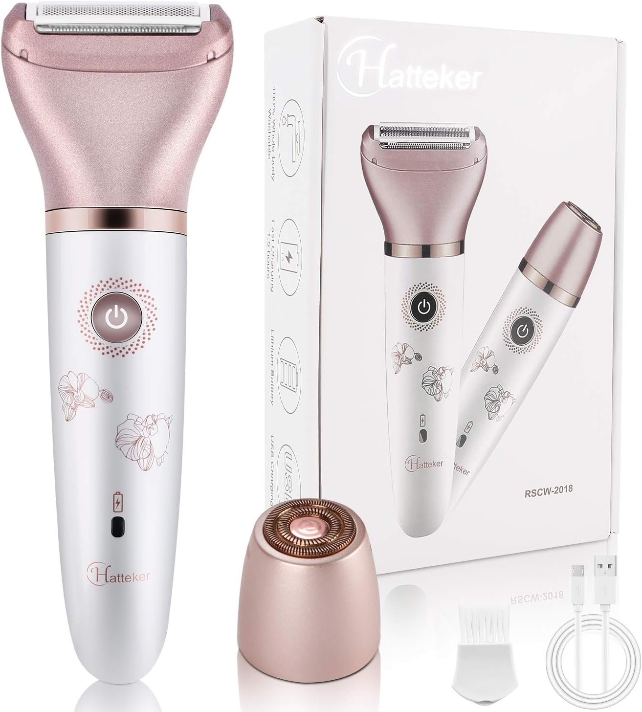 Skiennix Electric Razor for Women - Painless 2-in-1 Hair Remover for Face, Legs & Underarms | Portable Wet & Dry Trimmer with Micro USB Recharge