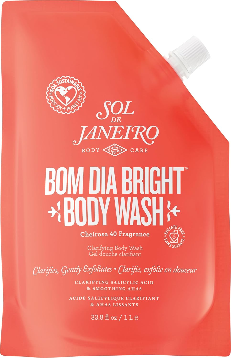 Sol de Janeiro Bom Dia Body Wash - Brightening AHA & BHA Formula for Radiant Skin