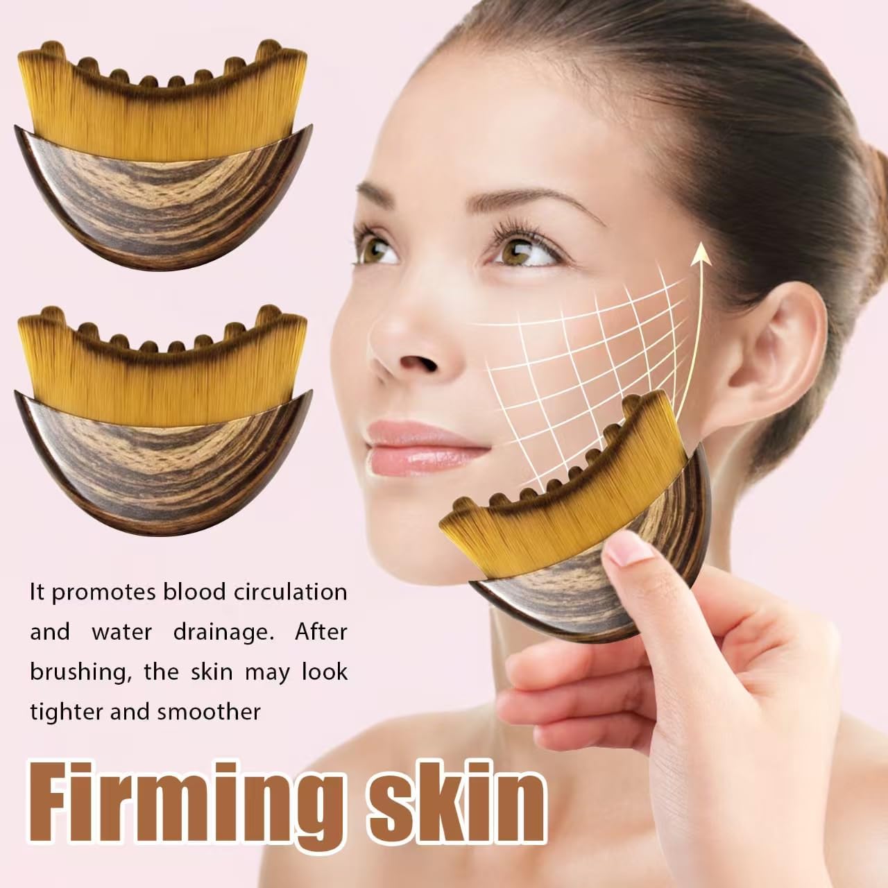 Skiennix Lymphatic Drainage Face Brush Set - Dual-Action Sculpting & Massaging for Jawline & Puffiness Reduction | 2 Pcs