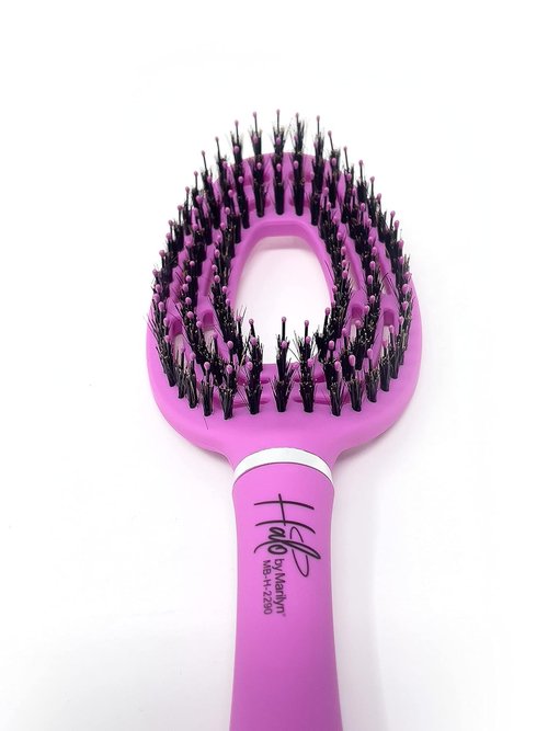 Marilyn Brush Halo Paddle Brush - Smoothing Boar/Nylon Bristles for Faster Drying | Ideal for Sensitive Scalps & Wigs