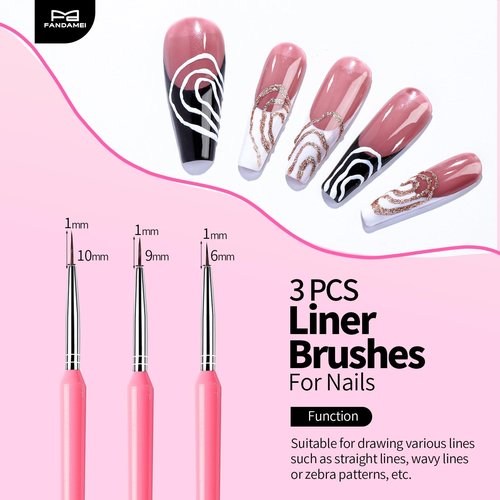 FANDAMEI Nail Art Brushes, Nail Brush Set With Nail Stand, Nail Holder For Painting Nails, Nail Art Tools, Nail Design Tools, 11PCS Nail Brushes For Nail Art, Nail Dotting Tool, Nail Art Palette, Pink