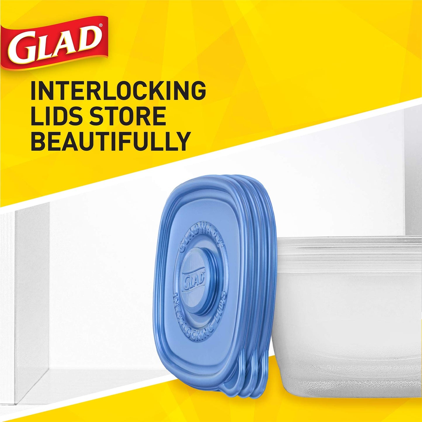 Glad GladWare To Go Snack Food Storage Containers - Medium Round - Meal Container Holds up to 24 Ounces of Food - Lock Tight Seal, 4 Count