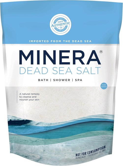 Minera Fine Grain Dead Sea Salt - 100% Pure & Natural, Fast-Dissolving Bath Soaking Salt | 2 lbs, Unscented