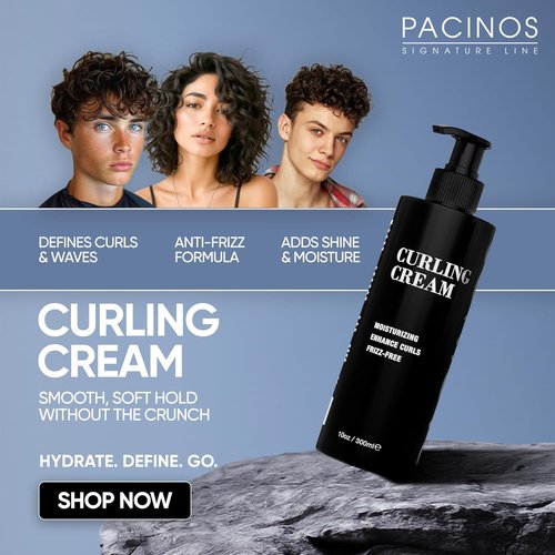 Pacinos Curling Cream - All-Day Moisturizing Cream for Curly Hair | Gentle Formula