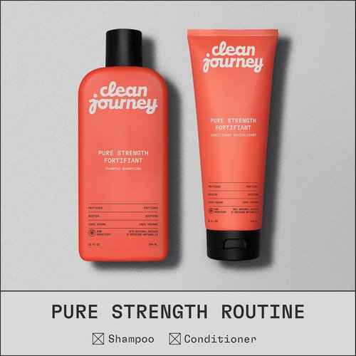 Cleanjourney Pure Strength Hair Conditioner - EWG Verified, Infused with Peptides & Biotin for Damaged Hair, 8 Fl Oz