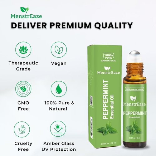 Peppermint Essential Oil Roll-On | 100% Pure Natural Relief for Migraines & Nausea | 10ml