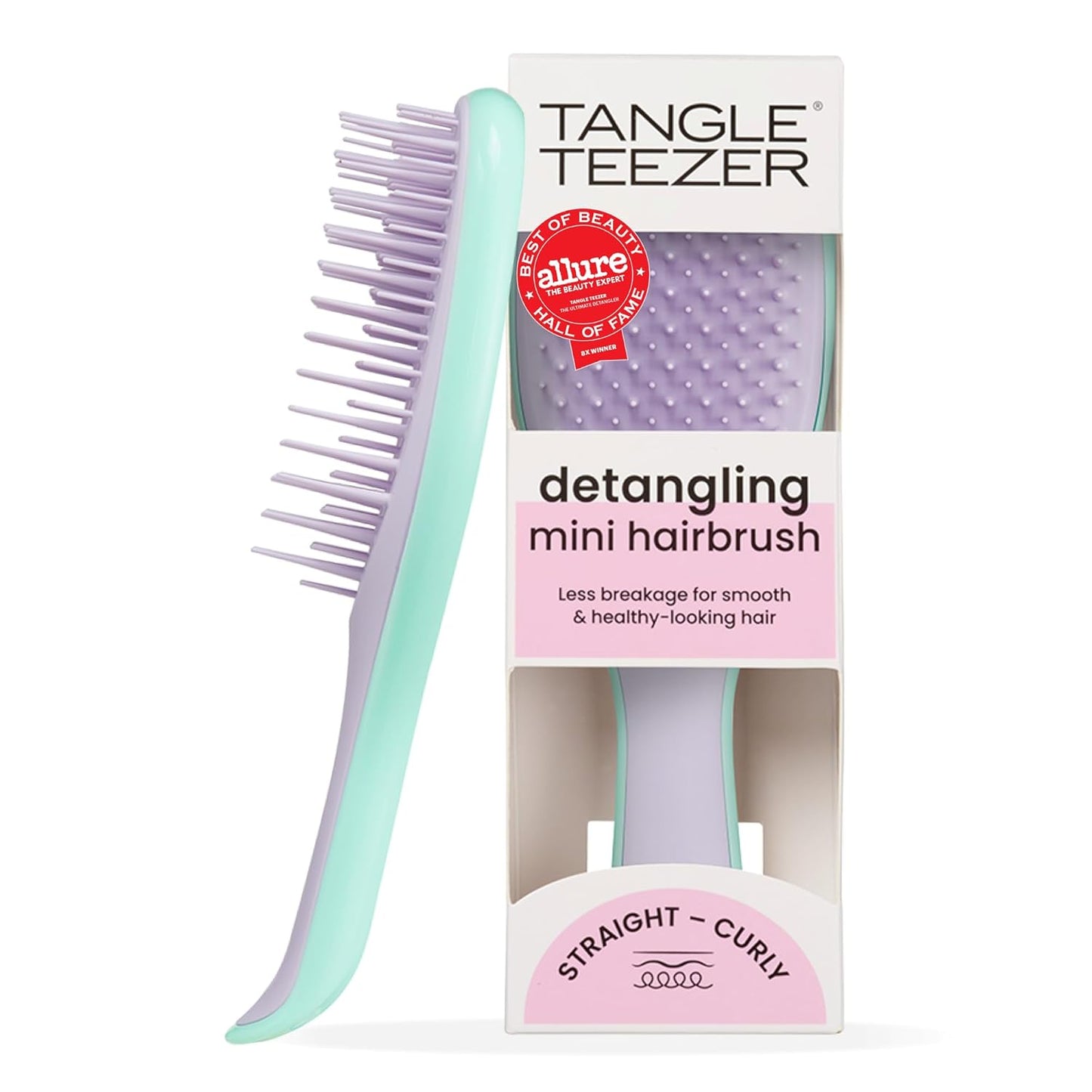 Tangle Teezer Ultimate Detangler Brush - Travel-Size Mini Hair Brush for Straight to Wavy Hair, Wisteria Leaf