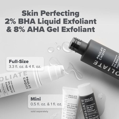 Paula's Choice Skin Perfecting AHA & BHA Exfoliant Duo - Gel & Liquid for Blackheads, Pores, Wrinkles