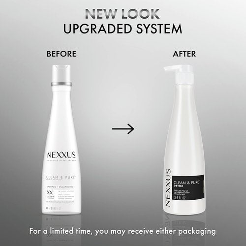 Nexxus CLEAN & PURE Shampoo - Detox Formula for Professional Hair Care | Sulfate & Paraben Free, 13.5 oz