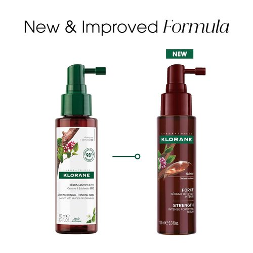 Klorane Intense Strengthening Serum with Quinine - Natural Hair Thinning Solution for Thicker, Stronger Hair - 3.3 fl. oz.