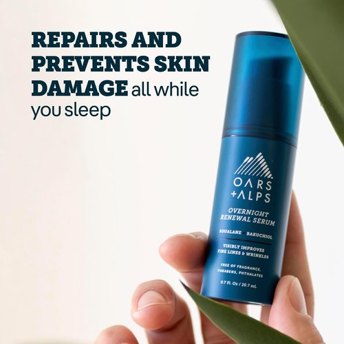 Oars + Alps Overnight Renewal Face Serum - Hydrating Anti-Aging Formula for Fine Lines & Wrinkles | 0.7 Fl Oz