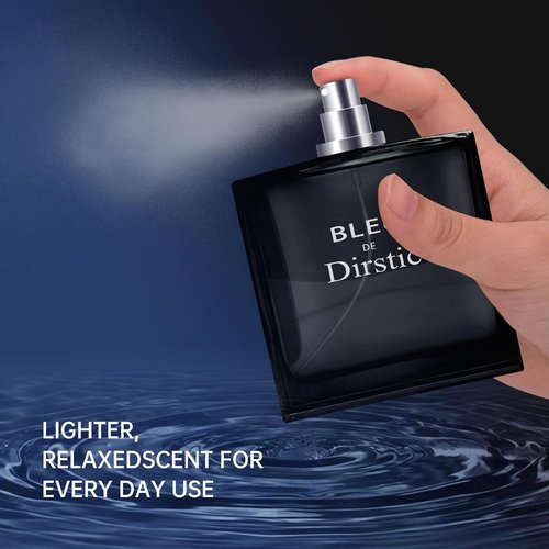 Dirstic Blue De For Men Perfume - Woody Aromatic Eau De Toilette | Long-Lasting Masculine Scent, 3.4 Fl Oz