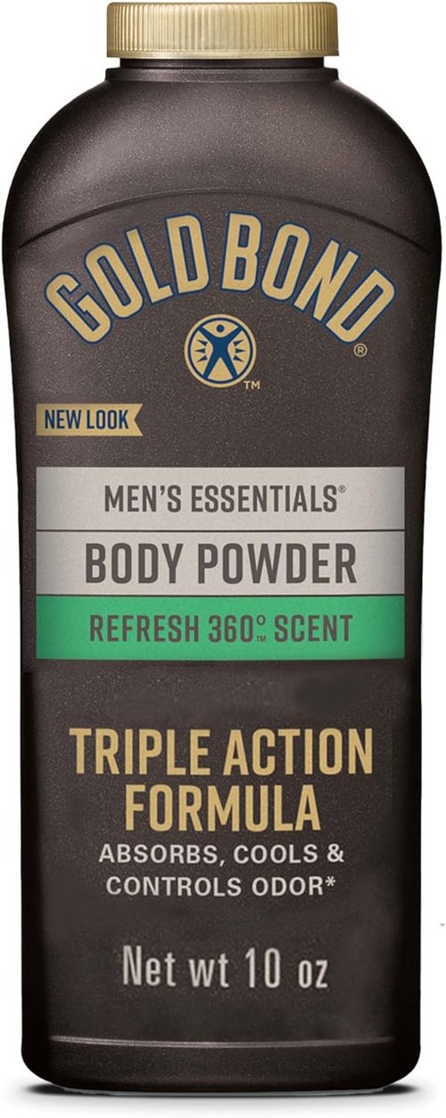Gold Bond Men's Essentials Body Powder - Talc-Free, Refresh 360 Scent, 10 oz | Wetness Protection