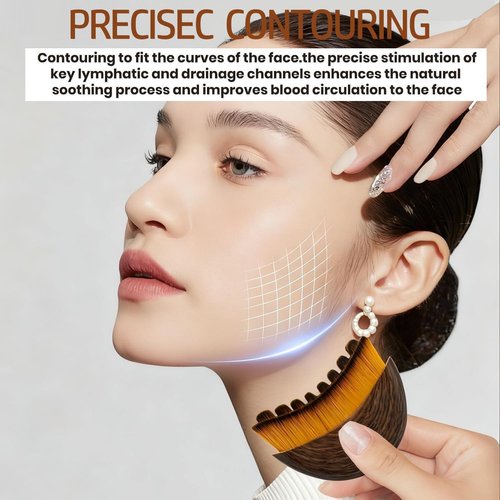 Lymphatic Contour Face Brush by New - Ergonomic Dry Brushing Massager for Sculpting Jawline & Chin (1pc)