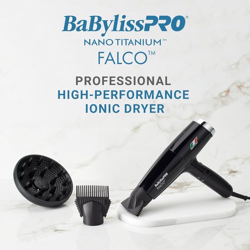 BaBylissPRO® Nano Titanium™ Hair Dryer - 2000 Watts High-Speed Ionic Technology for Professional Results