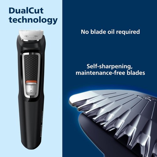 Philips Norelco Multi Groomer - 13-Piece Men's Grooming Kit for Beard, Face, Nose & Ear Hair Trimming | MG3740/40