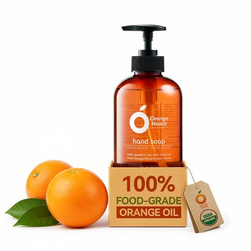 Orange House Natural Liquid Hand Soap - Moisturizing Formula with Food-Grade Orange Oil | 12 Fl Oz