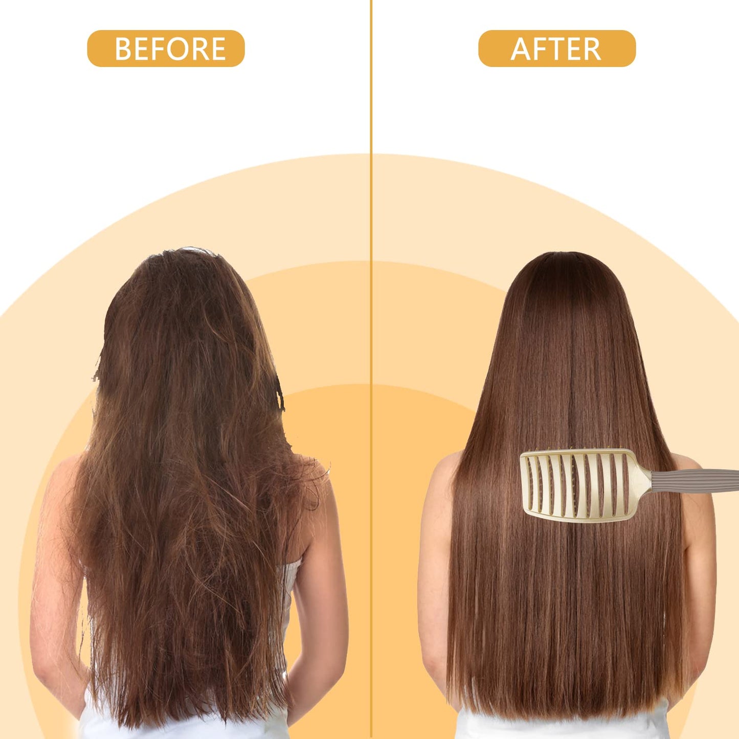 Skiennix Hair Brushes - Vented Curved Brush for Quick Blow Drying & Styling | Paddle Brush for All Hair Types
