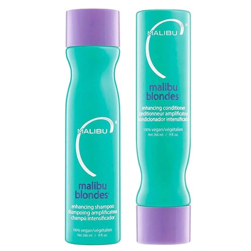 Malibu C Blondes Enhancing Shampoo & Conditioner Set - Moisturizing Purple Formula for Blonde Hair | 9 oz