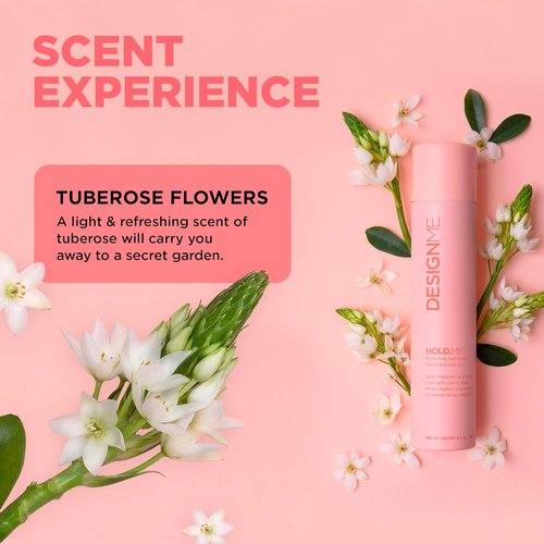 HOLD.ME Three-Way Hairspray by DESIGNME - Multi-Purpose Styling Spray for Volume & Hold | Heat Protection & Shine, Flexible Hold, Fast-Drying for All Hair Types