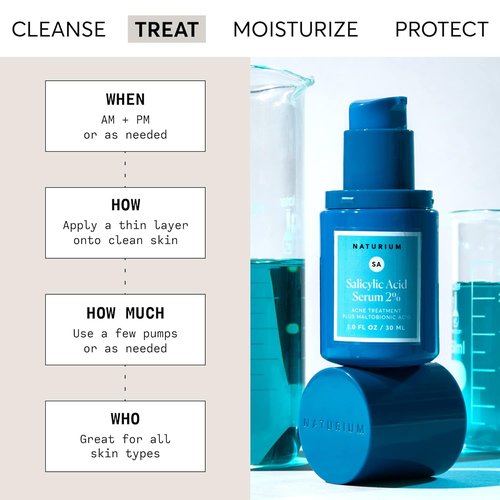 Naturium Salicylic Acid Serum 2% - Blemish Treatment with Maltobionic Acid | 1 oz