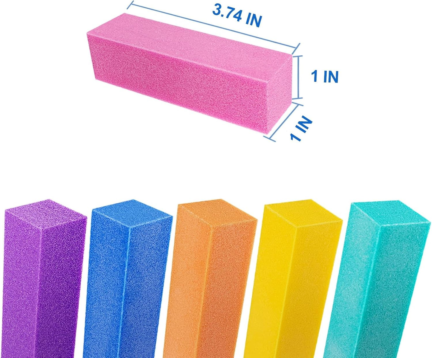 Skiennix Nail Buffer Block Set - 12 Pcs 4-Sided Sanding Buffers for Acrylic & Natural Nails | Professional Manicure Polisher