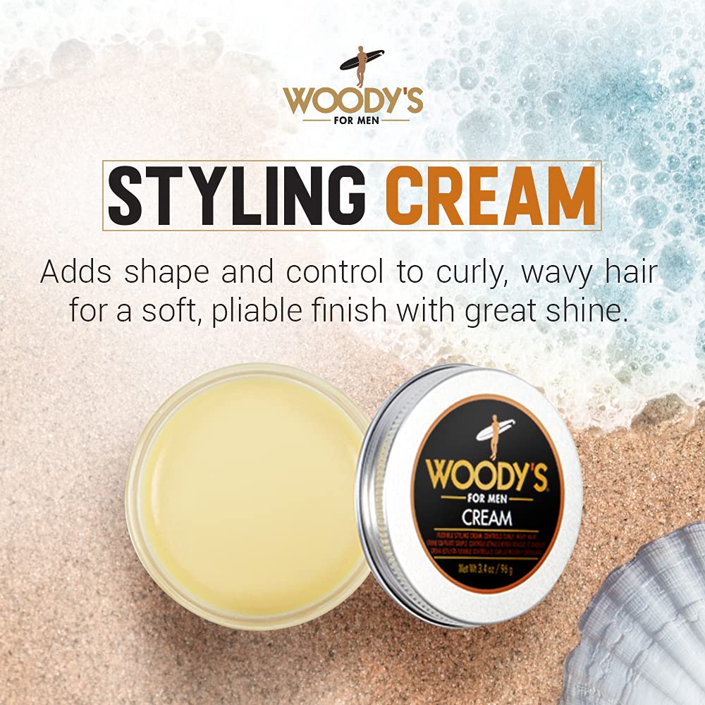 Woody's Hair Clay for Men – Matte Finish, Styling Pomade for Men Stronghold, Firm and Flexible Control, 3.4 oz. 2-Pack