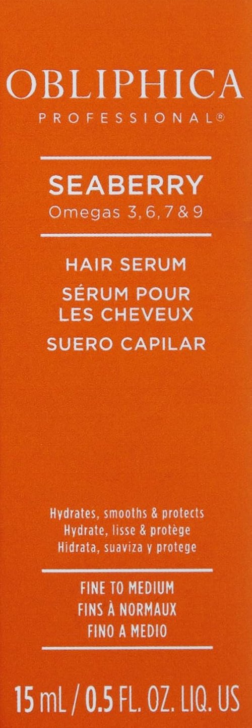 Obliphica Seaberry Leave-In Hair Serum - Nourishing Formula for Frizz-Free, Healthy Hair - 0.5 Fl Oz